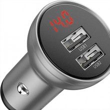 Автомобильное зарядное устройство Baseus Digital Display Dual USB 4.8 A Car Charger 24W 