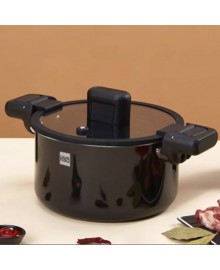 Кастрюля - скороварка из нержавеющей стали (черная) Huo Hou Stainless Steel Enamel Micro Pressure Cooker 6L 