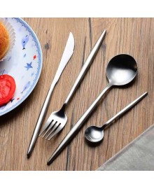 Комплект столовых приборов Maison Maxx  Flatware set Silver Steel, серебристо-стальной