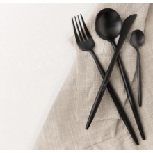 Комплект столовых приборов Maison Maxx  Flatware set Graphite Black, черный графит