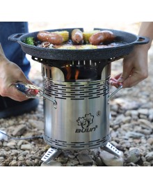 Дровяная горелка для походов Bulin Wood Camping Stove с переходником для газового баллона