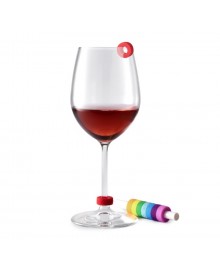 Разноцветные кольца для бокалов Circle Joy Rainbow Wine Glass Ring