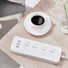 Удлинитель Mijia Power Socket, 4 розетки + 3 х USB 2A fast charge, 2.0m